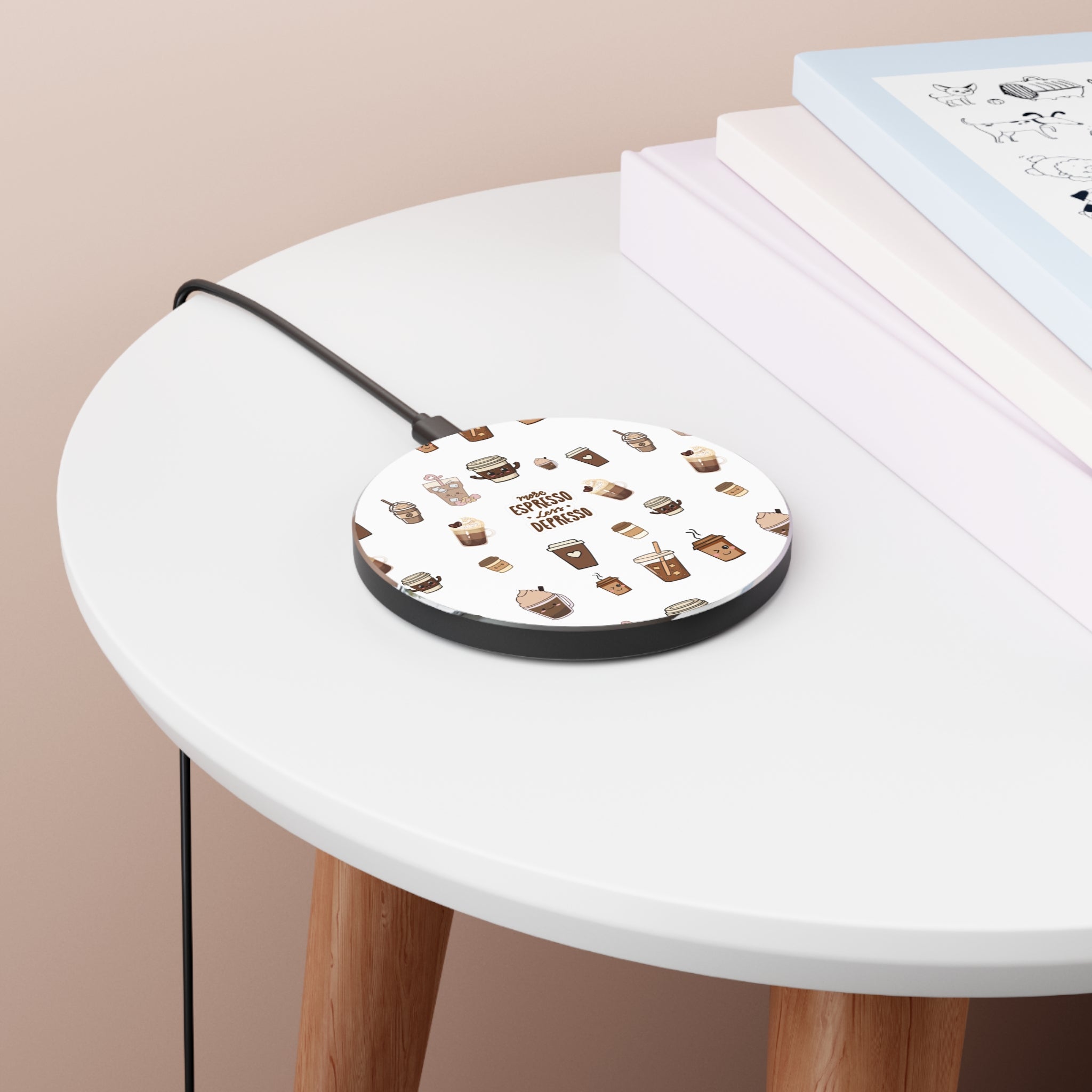 Coffee Pattern Wireless Charging Pad