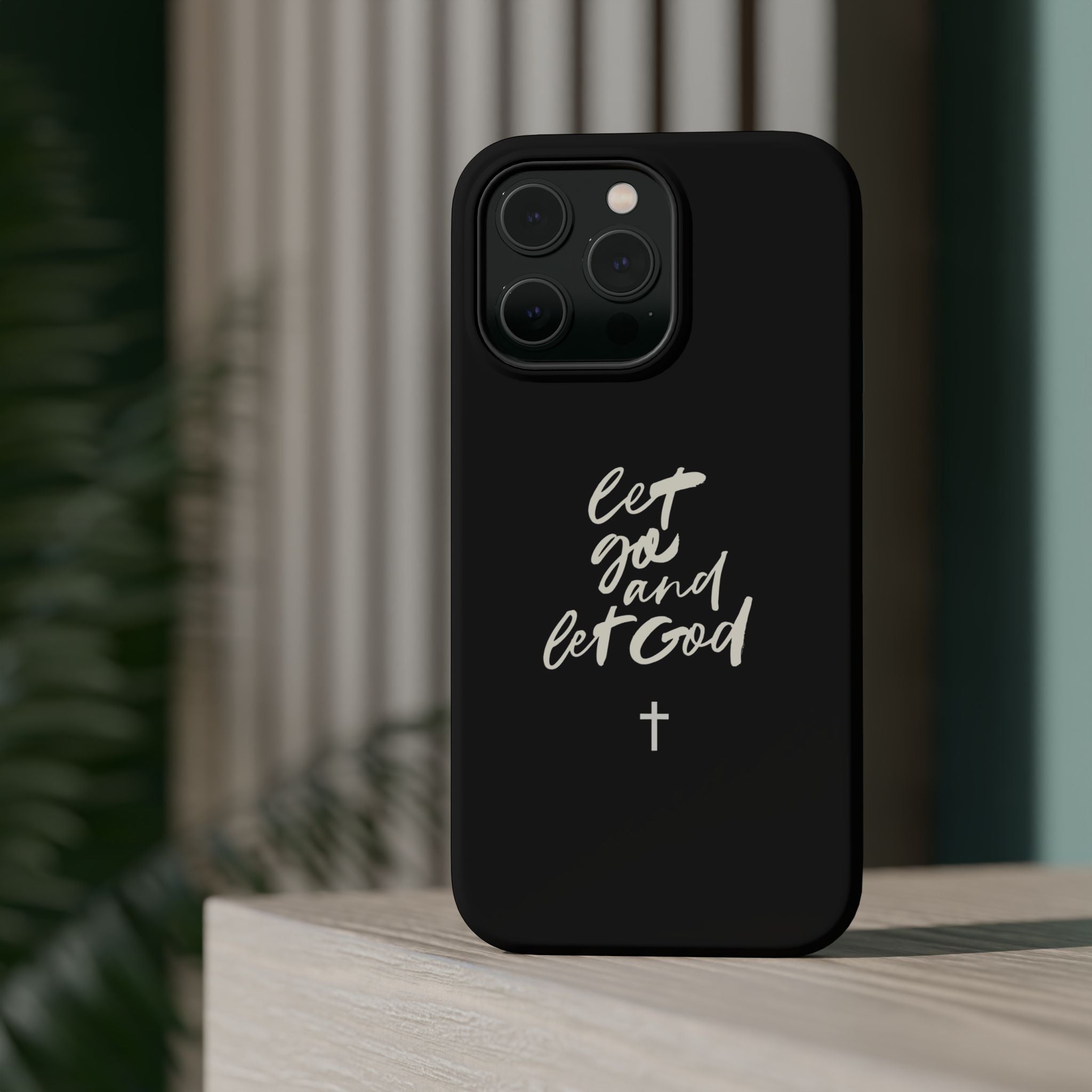 Let Go and Let God Black iPhone Case