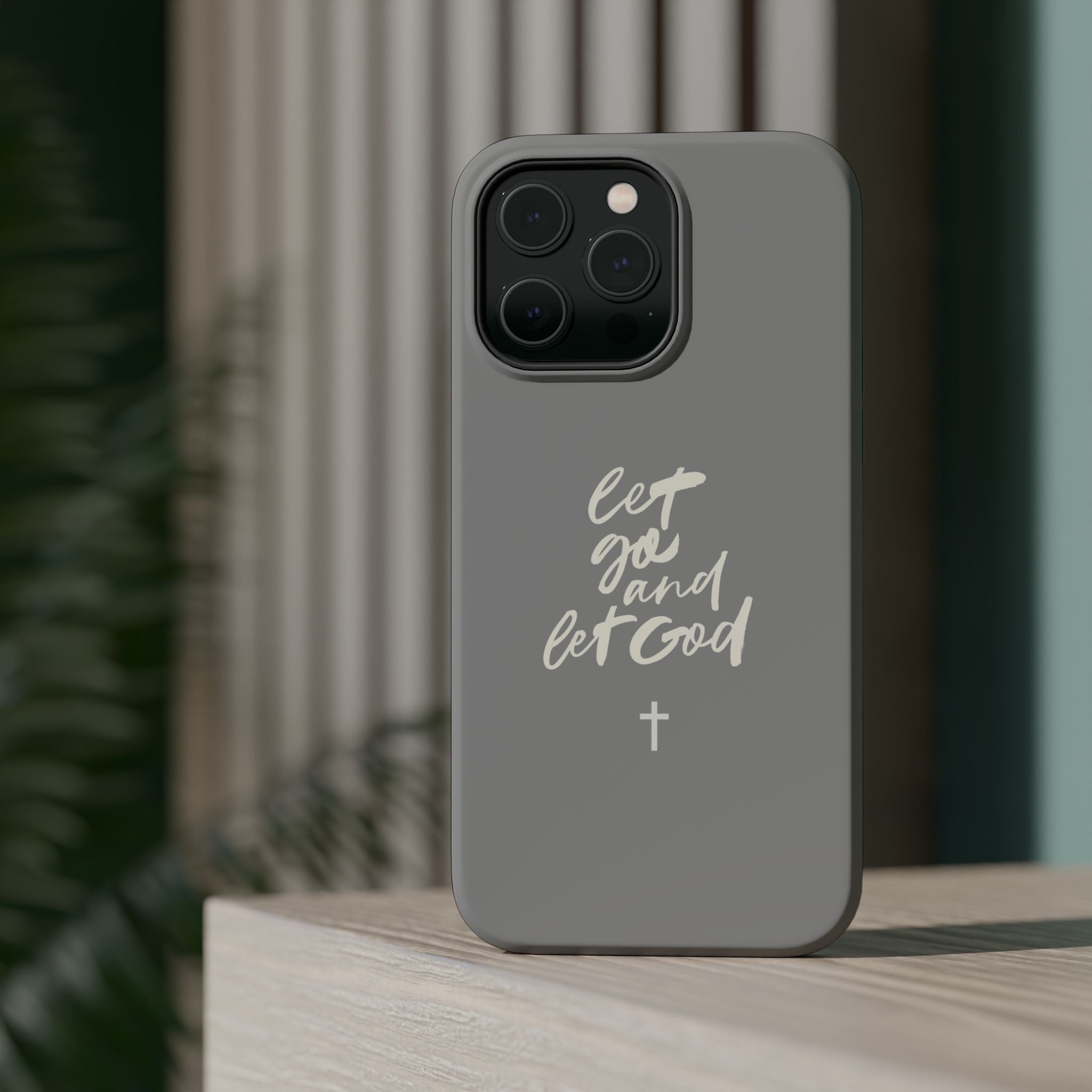 Let Go and Let God Grey iPhone Case