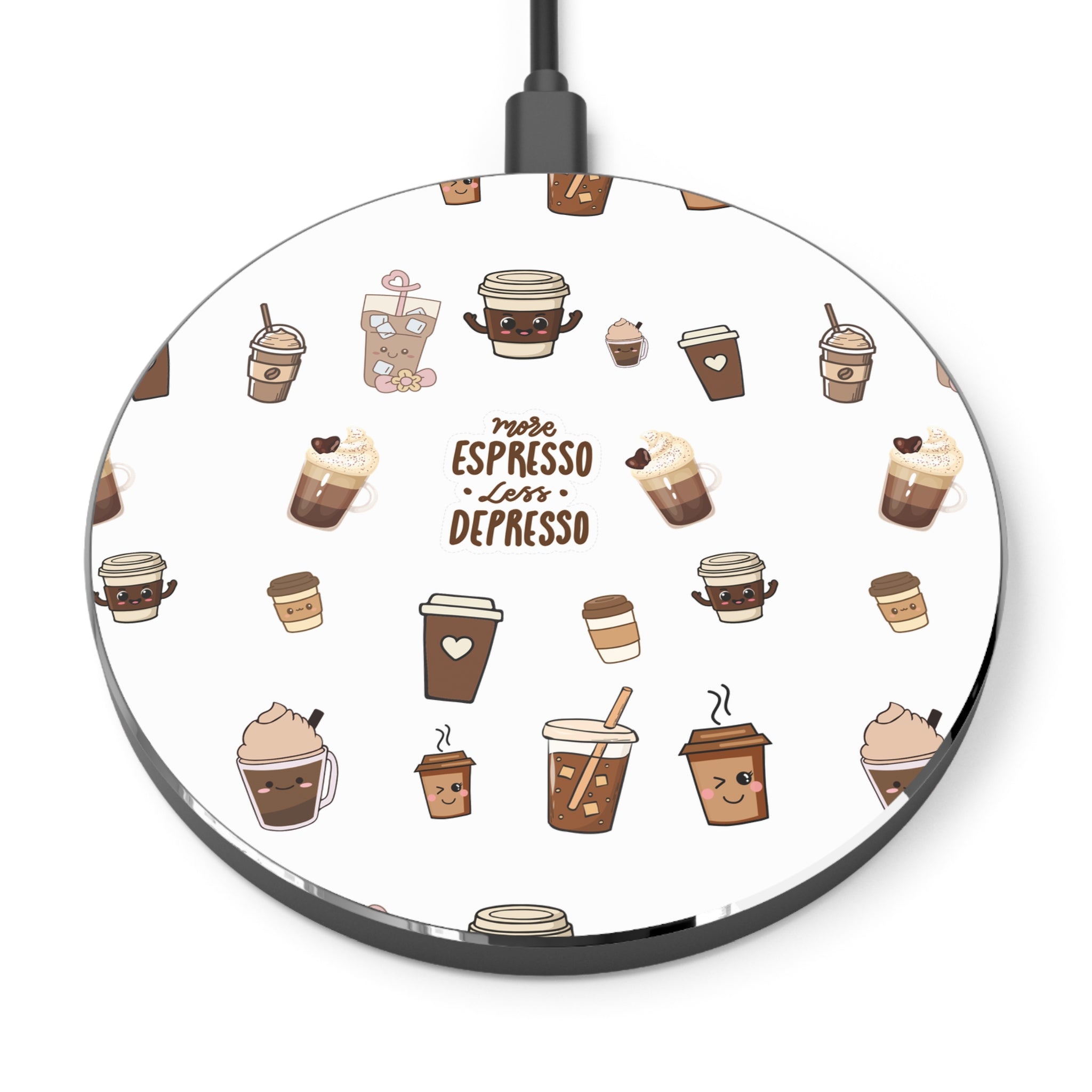 Coffee Pattern Wireless Charging Pad