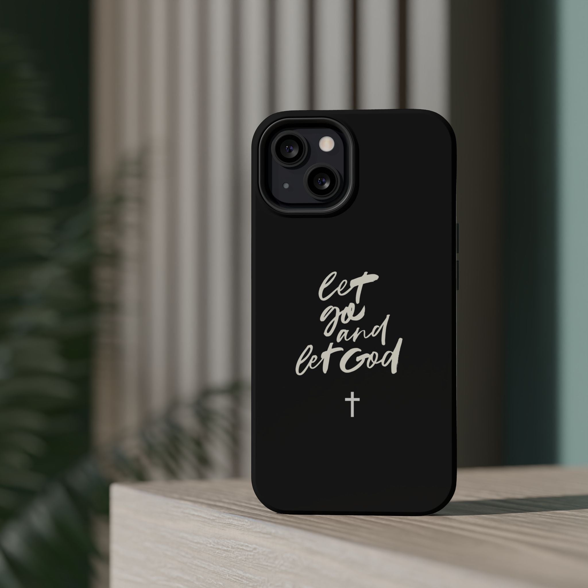 Let Go and Let God Black iPhone Case