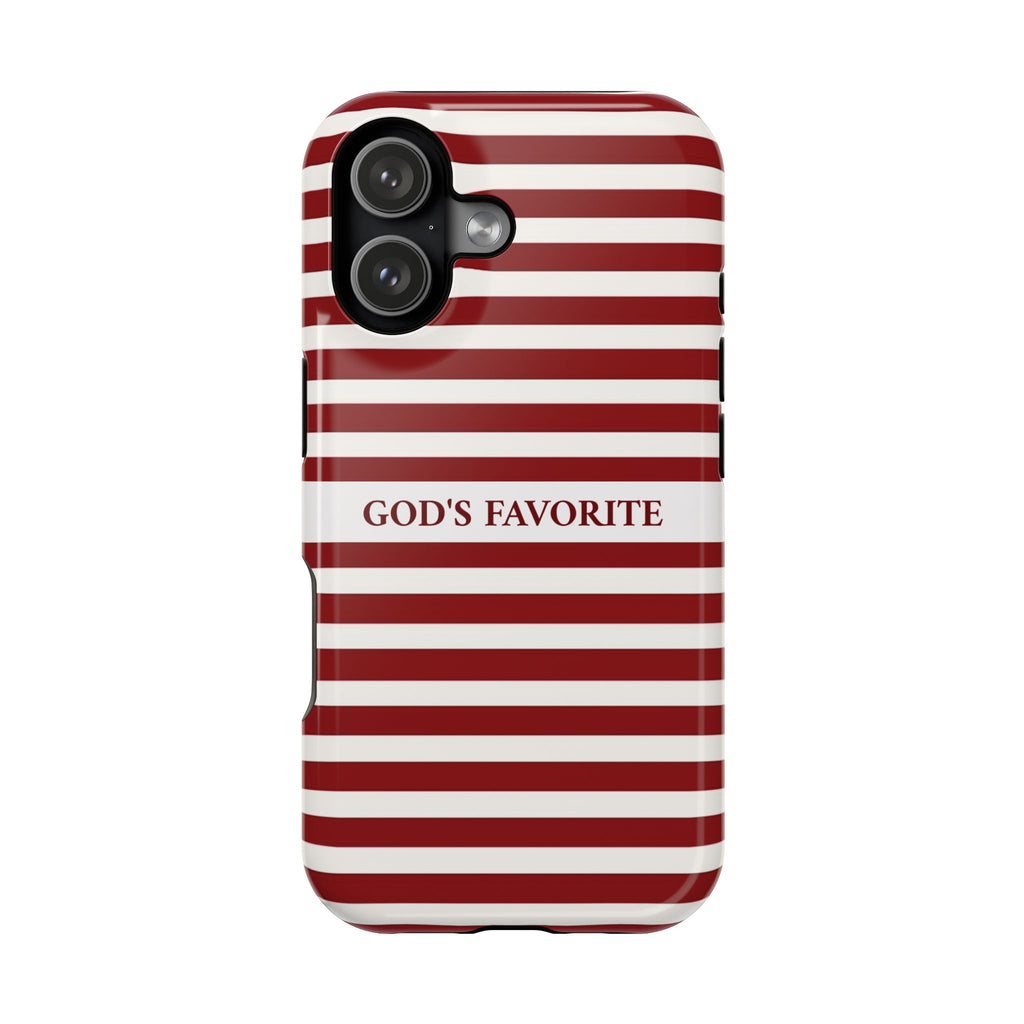 God's Favorite Red Striped iPhone Case