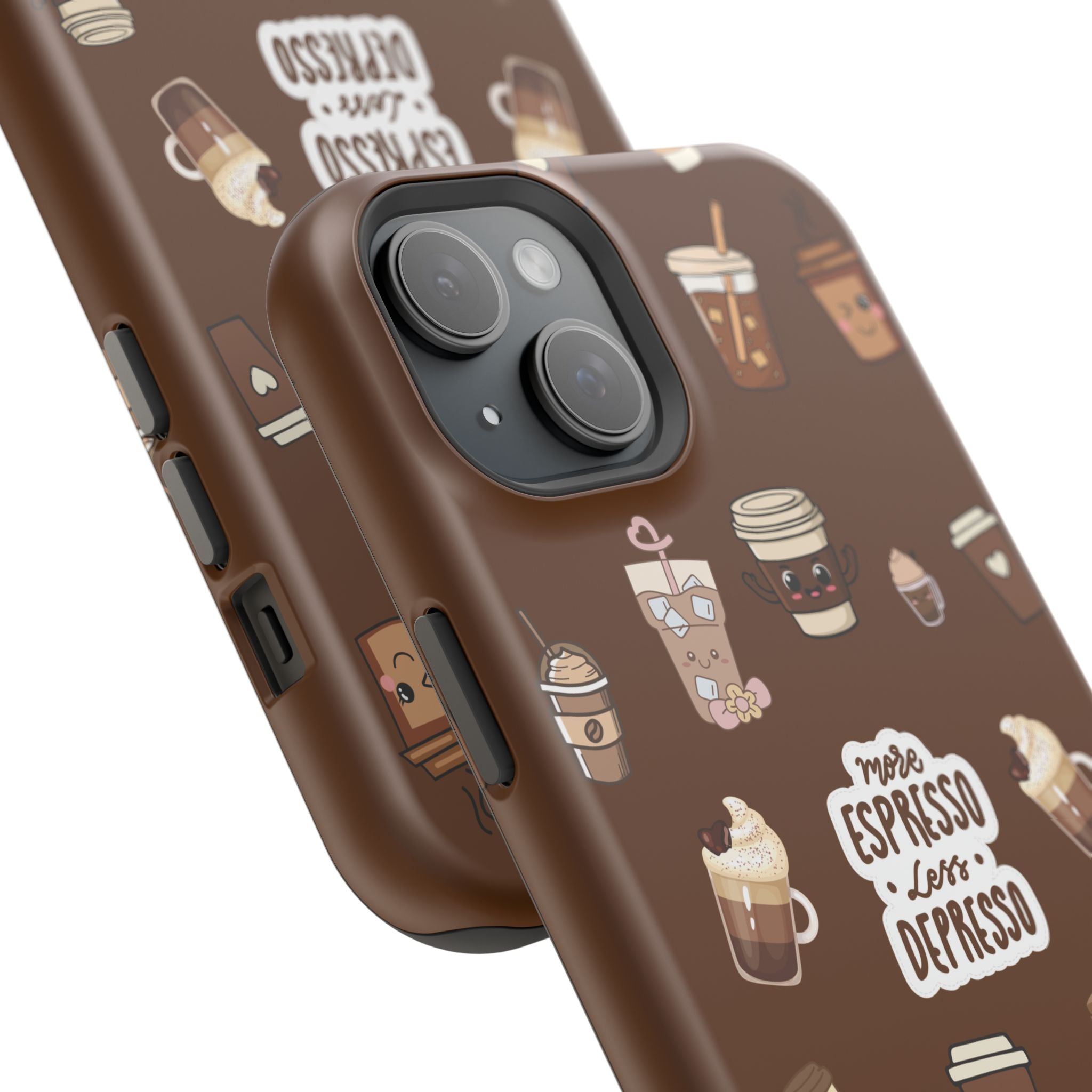 More Espresso Less Depresso Dark Brown iPhone Case