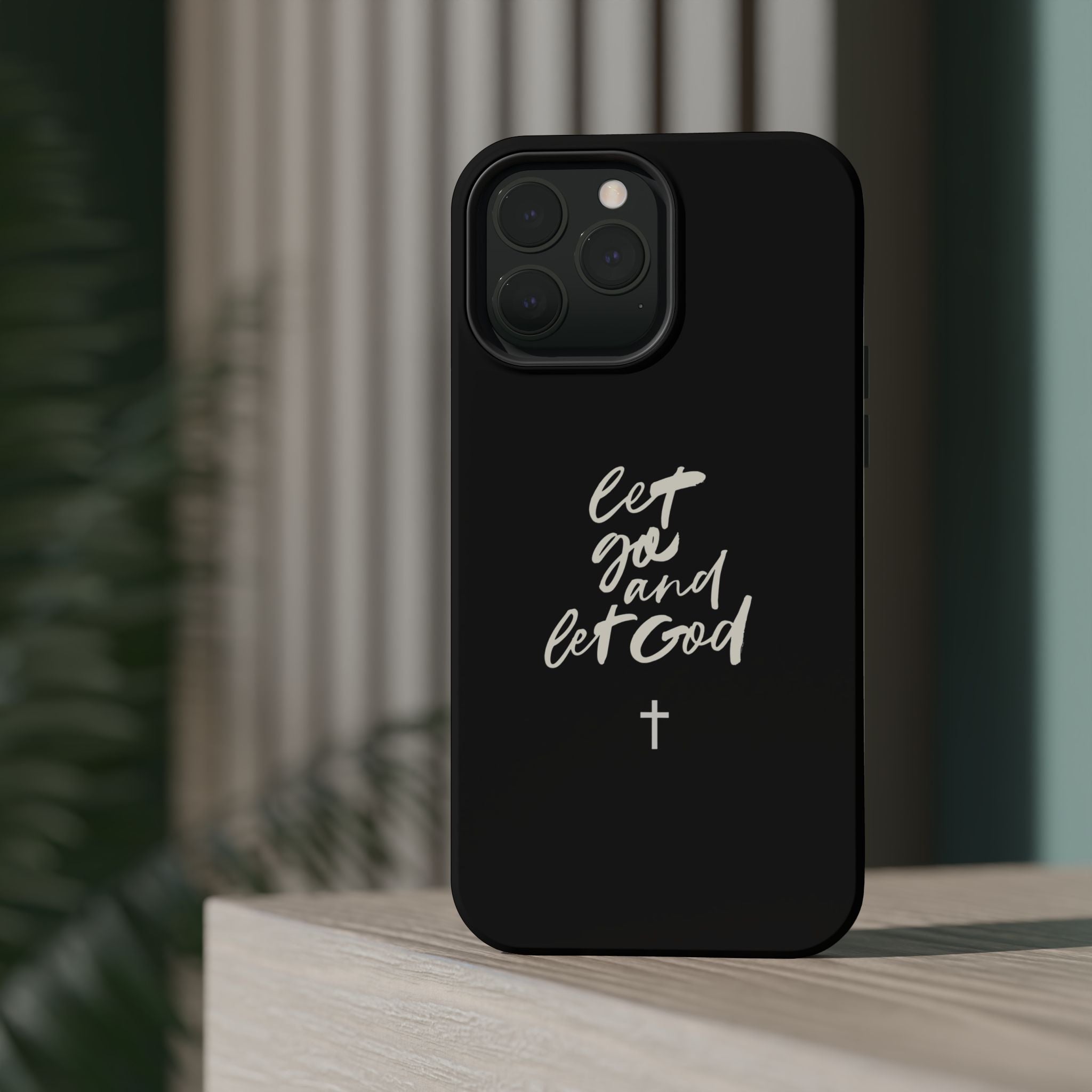 Let Go and Let God Black iPhone Case