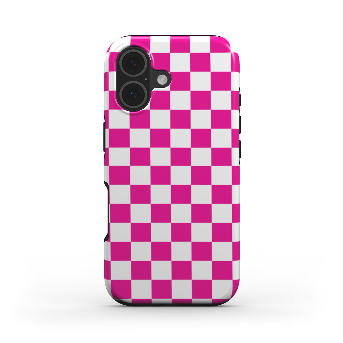 Hot Pink Grid iPhone Case