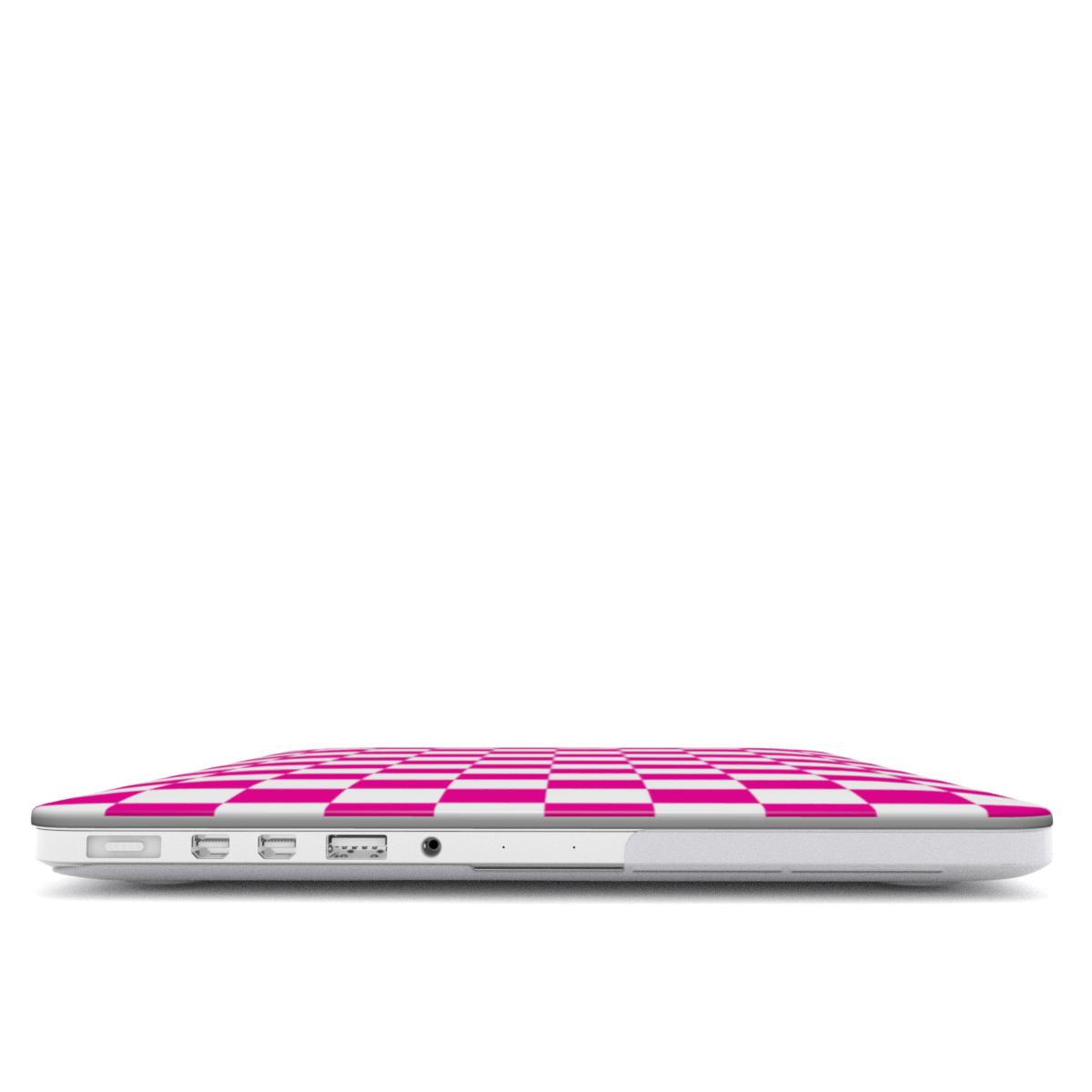 Electric Pink Check MacBook Case