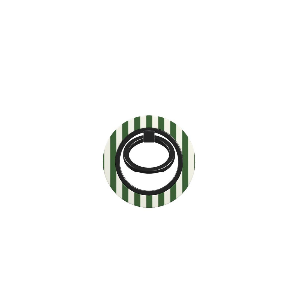 Phone ring holder with green and white striped design on a white background