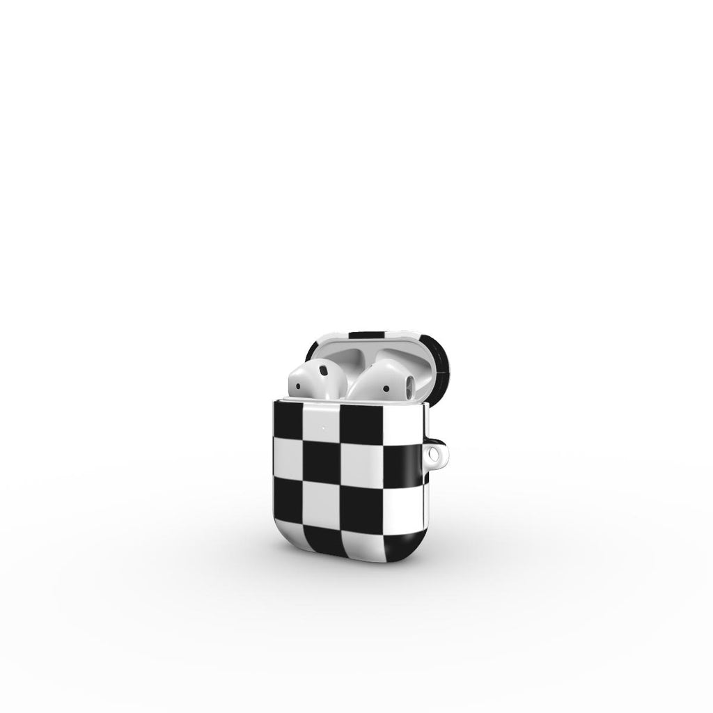 Black & white Check Airpods Case