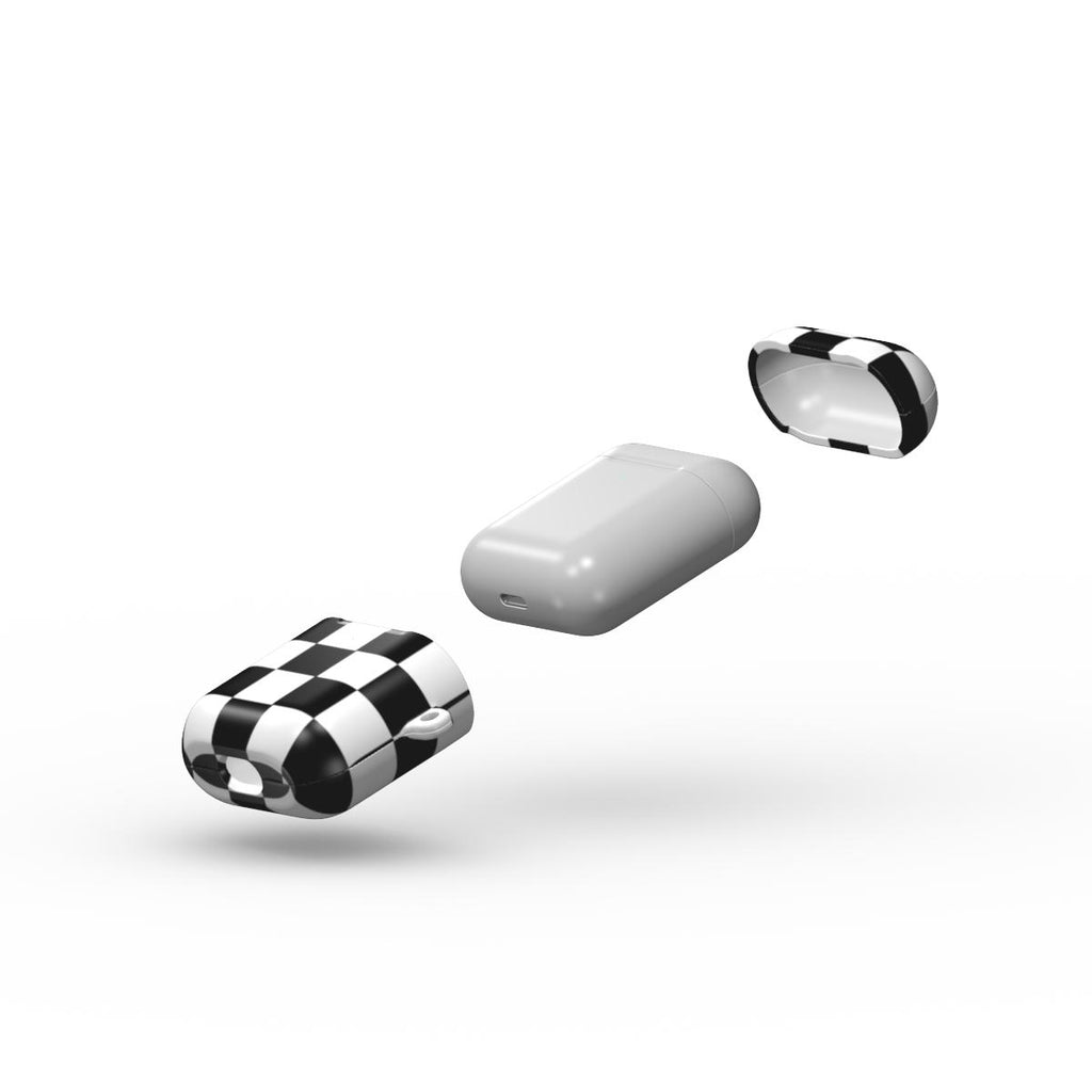 Black & white Check Airpods Case