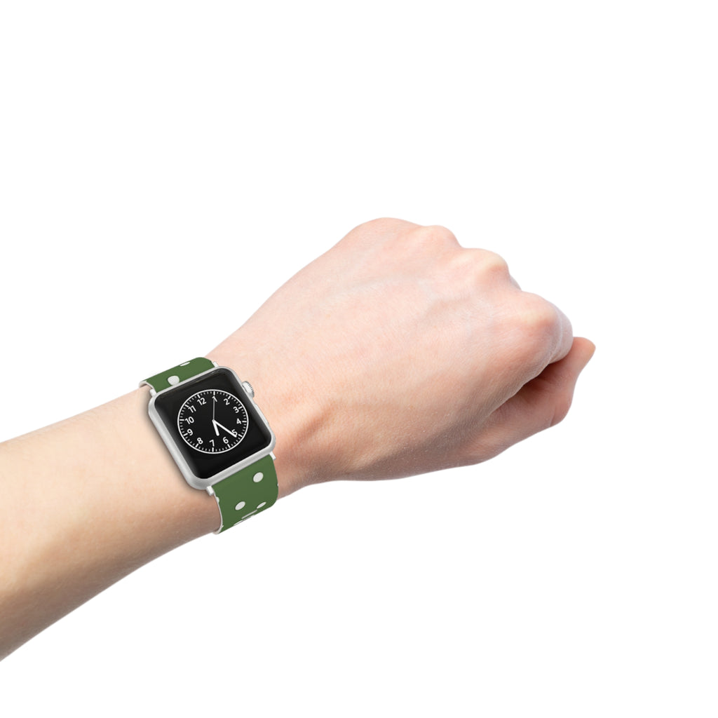 Polka Dot Olive Silicone Watch Band for Apple Watch